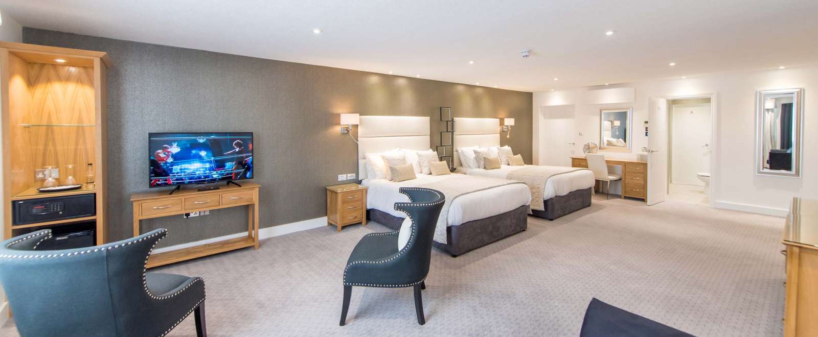 Barnstaple Hotel Taw Suite Accommodation Bed Television and Seating