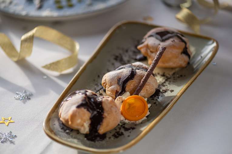 Festive Chocolate Profiteroles