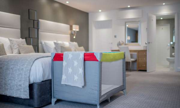 Barnstaple Hotel Taw Suite Accommodation set for Family Stay with Cot