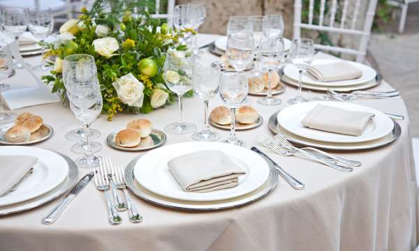 Place setting at a Wedding Reception