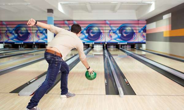 man playing bowling