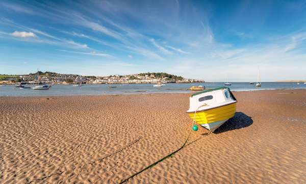 yellow boat on Instow beach