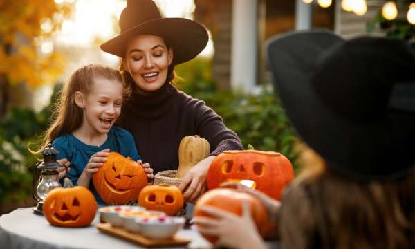 Family at Halloween