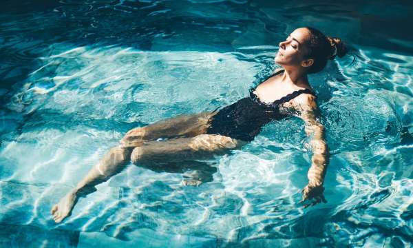 Woman in swimming pool
