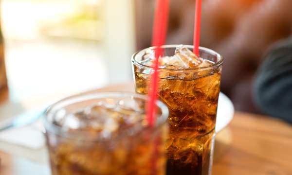 A fresh crisp glass of coca-cola