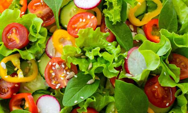 Freshly prepared salad
