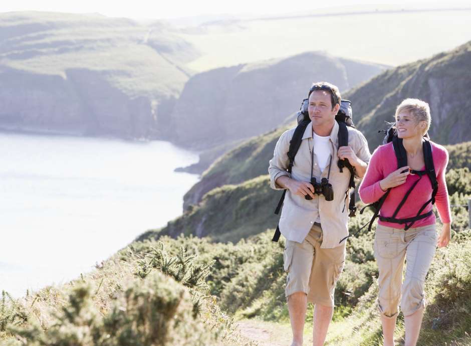 walkers on coastal path