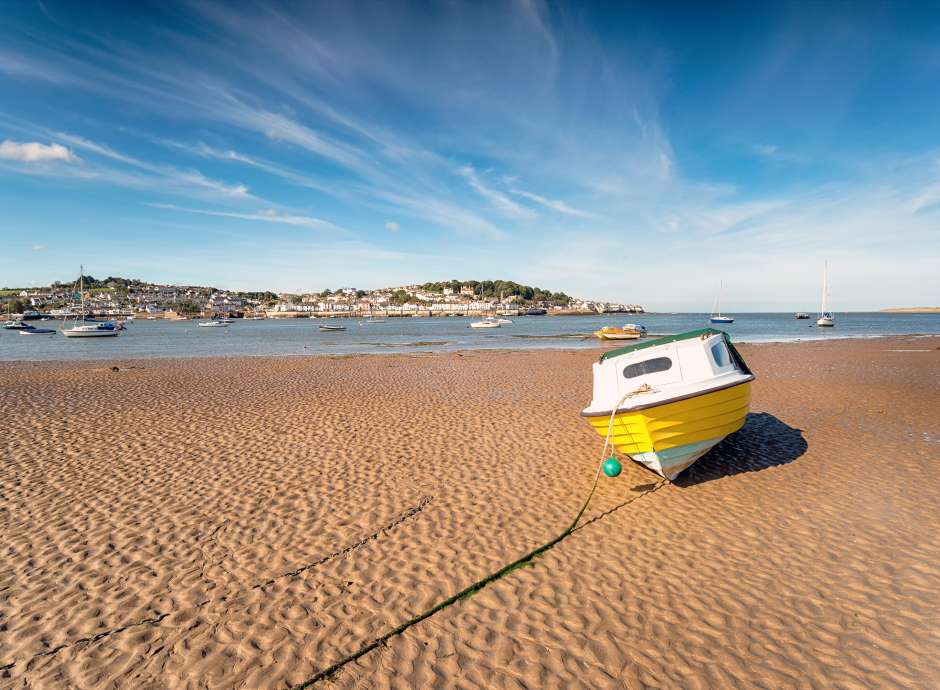 yellow boat on Instow beach