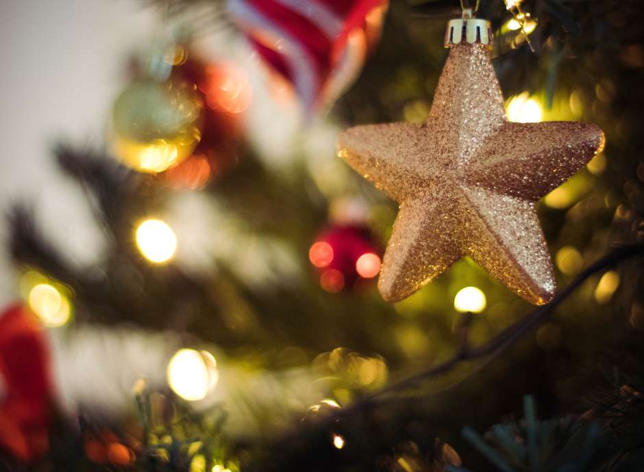 Christmas decorations on a Christmas Tree