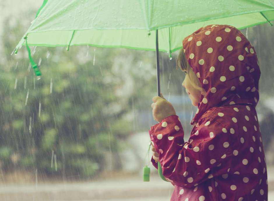 Little girl with an umbrella