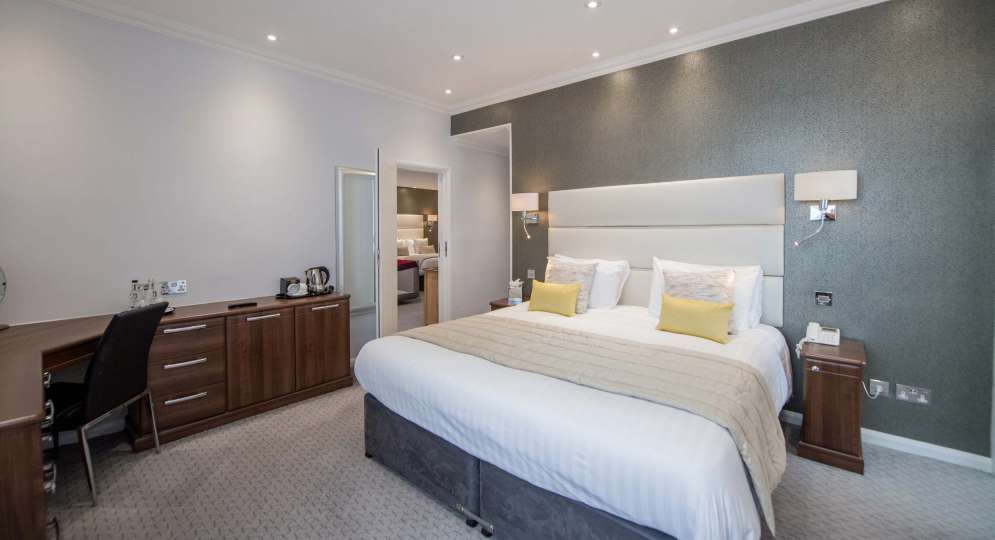 Barnstaple Hotel Bray Suite and Taw Suite Interconnecting Rooms Accommodation Bed and Desk