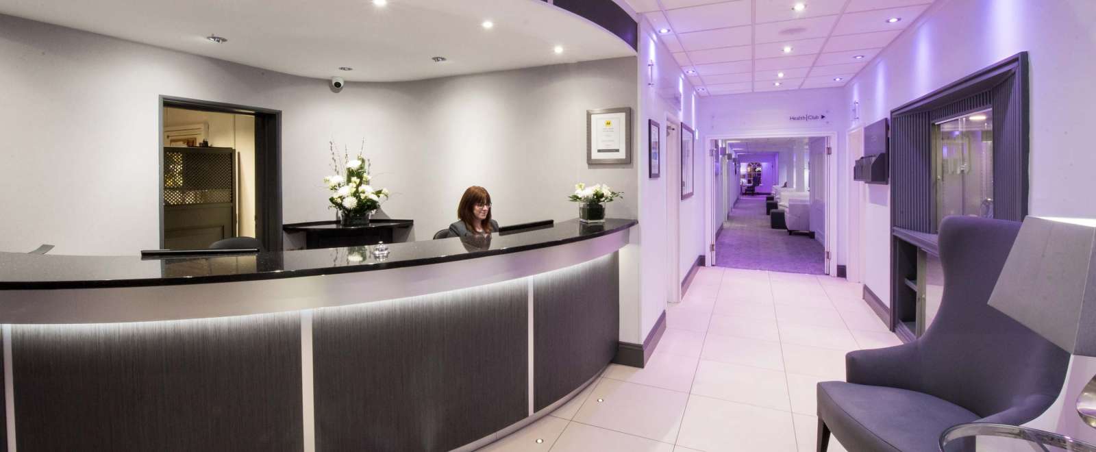 Barnstaple Hotel Foyer with Receptionist and Seating Area