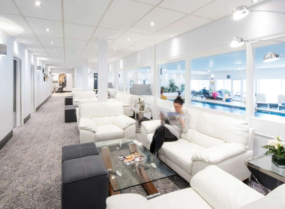 Barnstaple Hotel Foyer Seating Area Overlooking Indoor Pool